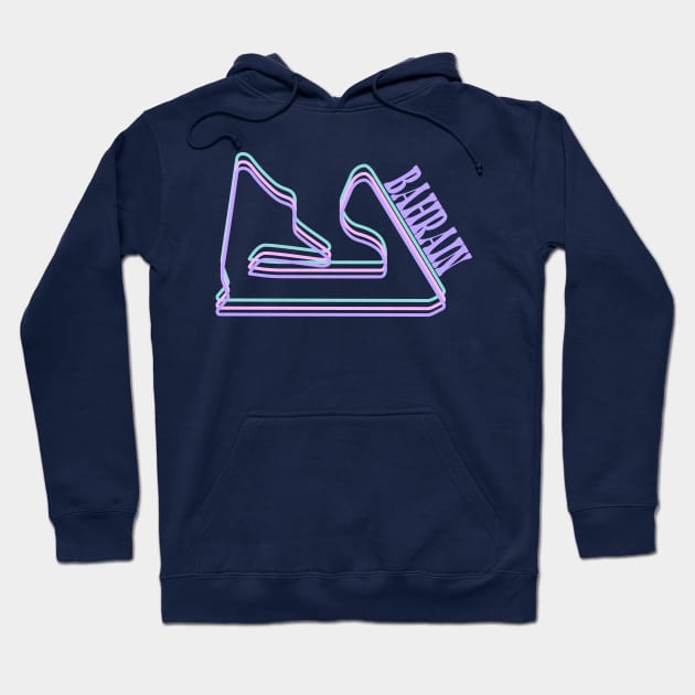 Bahrain Track Outline | F1 | Neon Hoodie by Notsoravyn